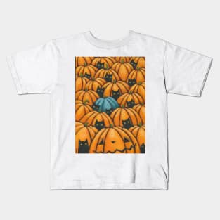 More Black Cats In The Pumpkin Patch Kids T-Shirt